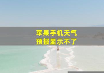 苹果手机天气预报显示不了