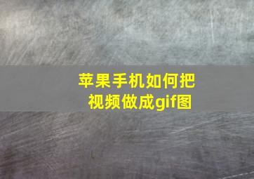 苹果手机如何把视频做成gif图