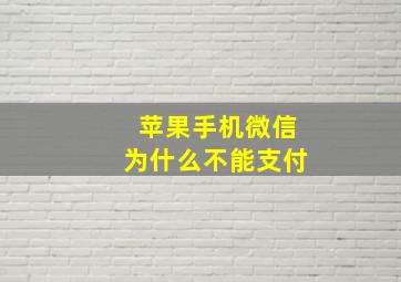 苹果手机微信为什么不能支付