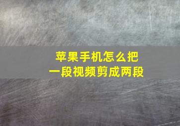 苹果手机怎么把一段视频剪成两段