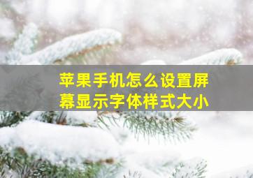 苹果手机怎么设置屏幕显示字体样式大小