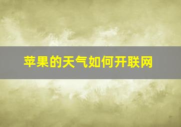 苹果的天气如何开联网