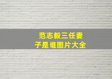 范志毅三任妻子是谁图片大全