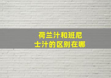 荷兰汁和班尼士汁的区别在哪