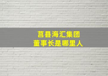 莒县海汇集团董事长是哪里人