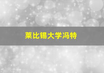 莱比锡大学冯特