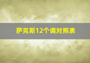 萨克斯12个调对照表