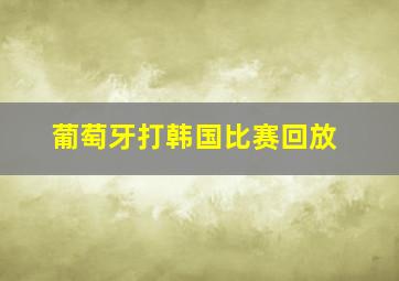 葡萄牙打韩国比赛回放