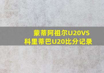 蒙蒂阿祖尔U20VS科里蒂巴U20比分记录