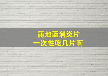 蒲地蓝消炎片一次性吃几片啊