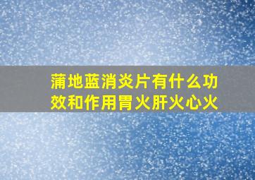 蒲地蓝消炎片有什么功效和作用胃火肝火心火