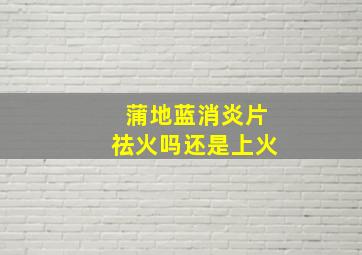 蒲地蓝消炎片祛火吗还是上火