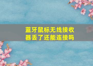 蓝牙鼠标无线接收器丢了还能连接吗