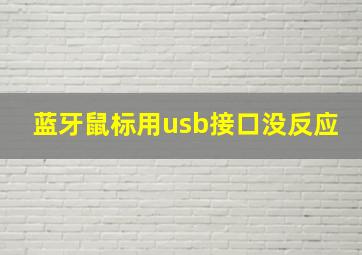 蓝牙鼠标用usb接口没反应