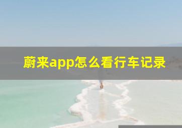 蔚来app怎么看行车记录