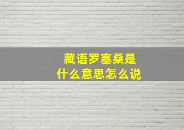 藏语罗塞桑是什么意思怎么说