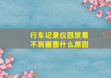 行车记录仪回放看不到画面什么原因