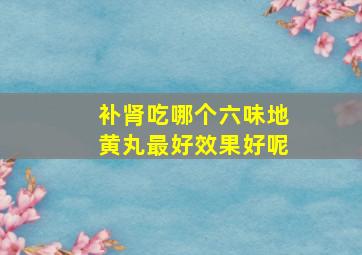 补肾吃哪个六味地黄丸最好效果好呢