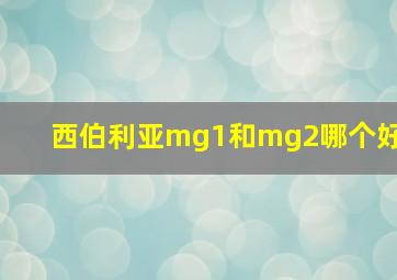 西伯利亚mg1和mg2哪个好