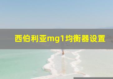 西伯利亚mg1均衡器设置