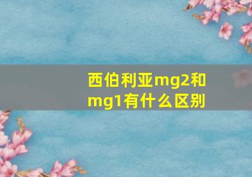 西伯利亚mg2和mg1有什么区别