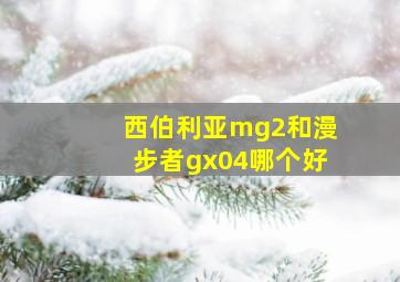 西伯利亚mg2和漫步者gx04哪个好