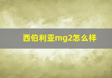 西伯利亚mg2怎么样