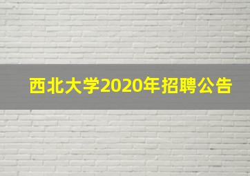 西北大学2020年招聘公告