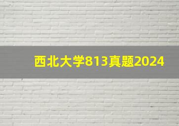 西北大学813真题2024