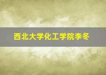 西北大学化工学院李冬