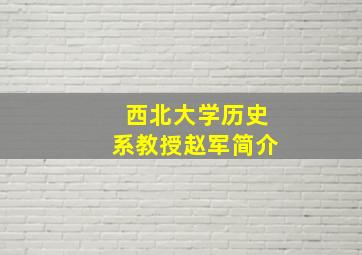 西北大学历史系教授赵军简介