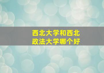 西北大学和西北政法大学哪个好