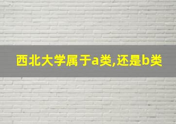 西北大学属于a类,还是b类