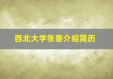 西北大学张喜介绍简历