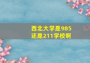 西北大学是985还是211学校啊