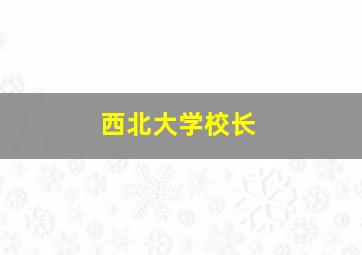 西北大学校长