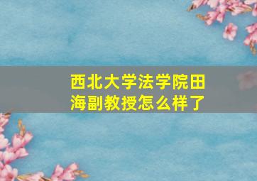 西北大学法学院田海副教授怎么样了