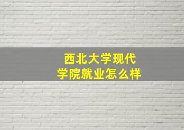 西北大学现代学院就业怎么样