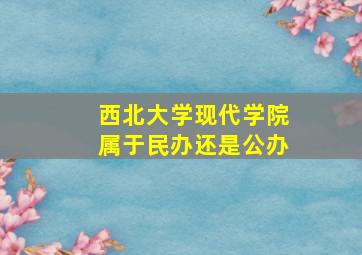 西北大学现代学院属于民办还是公办