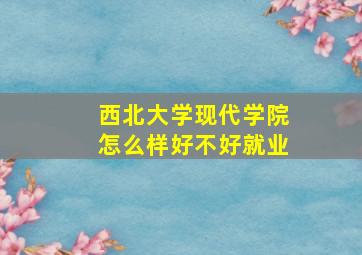 西北大学现代学院怎么样好不好就业