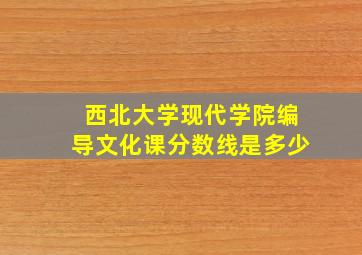 西北大学现代学院编导文化课分数线是多少