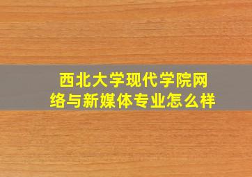 西北大学现代学院网络与新媒体专业怎么样