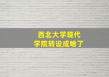 西北大学现代学院转设成啥了