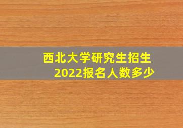 西北大学研究生招生2022报名人数多少