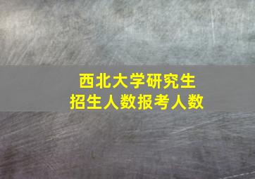 西北大学研究生招生人数报考人数