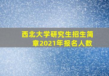 西北大学研究生招生简章2021年报名人数