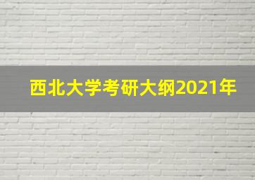 西北大学考研大纲2021年