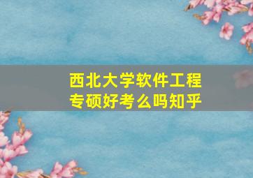 西北大学软件工程专硕好考么吗知乎