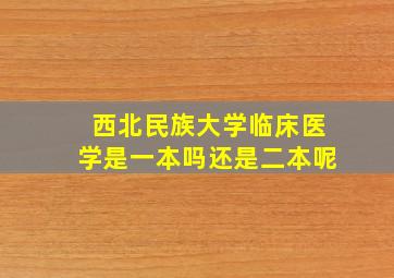 西北民族大学临床医学是一本吗还是二本呢