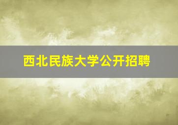 西北民族大学公开招聘